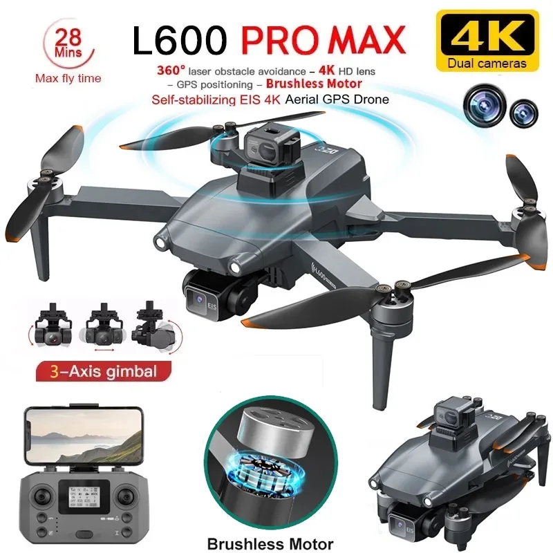 Dron Rc Quadcopter - L600 PRO MAX GPS Дрон Профессиональный