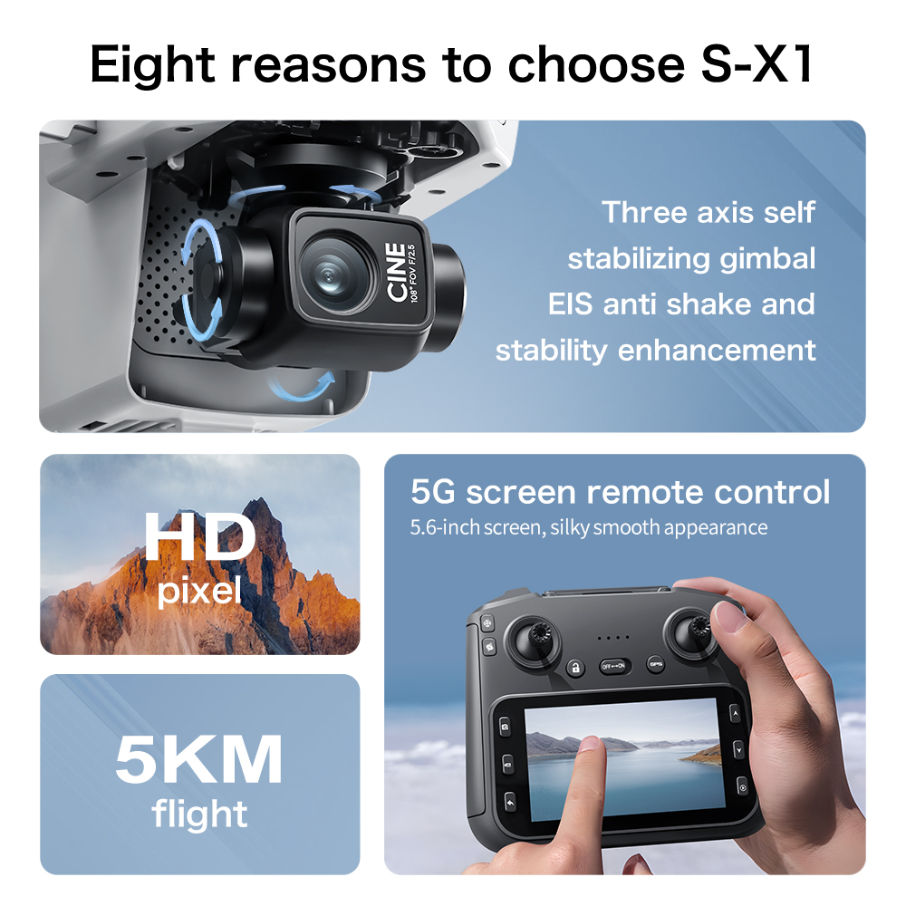 Мини-дрон S-X1 8K Professional – обзор и цена Drone X1 Rc