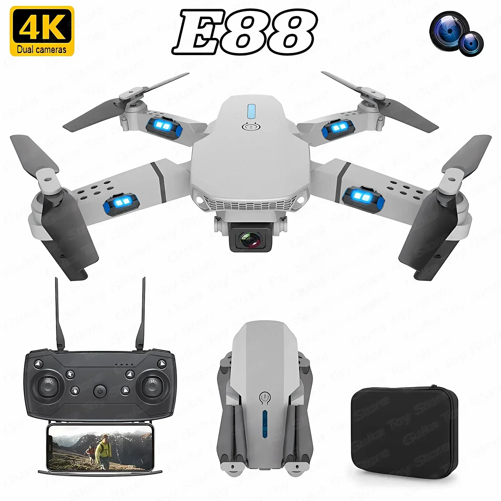 E88 Pro WIFI FPV Дрон Широкоуг – обзор и цена Dron Rc Quadcopter